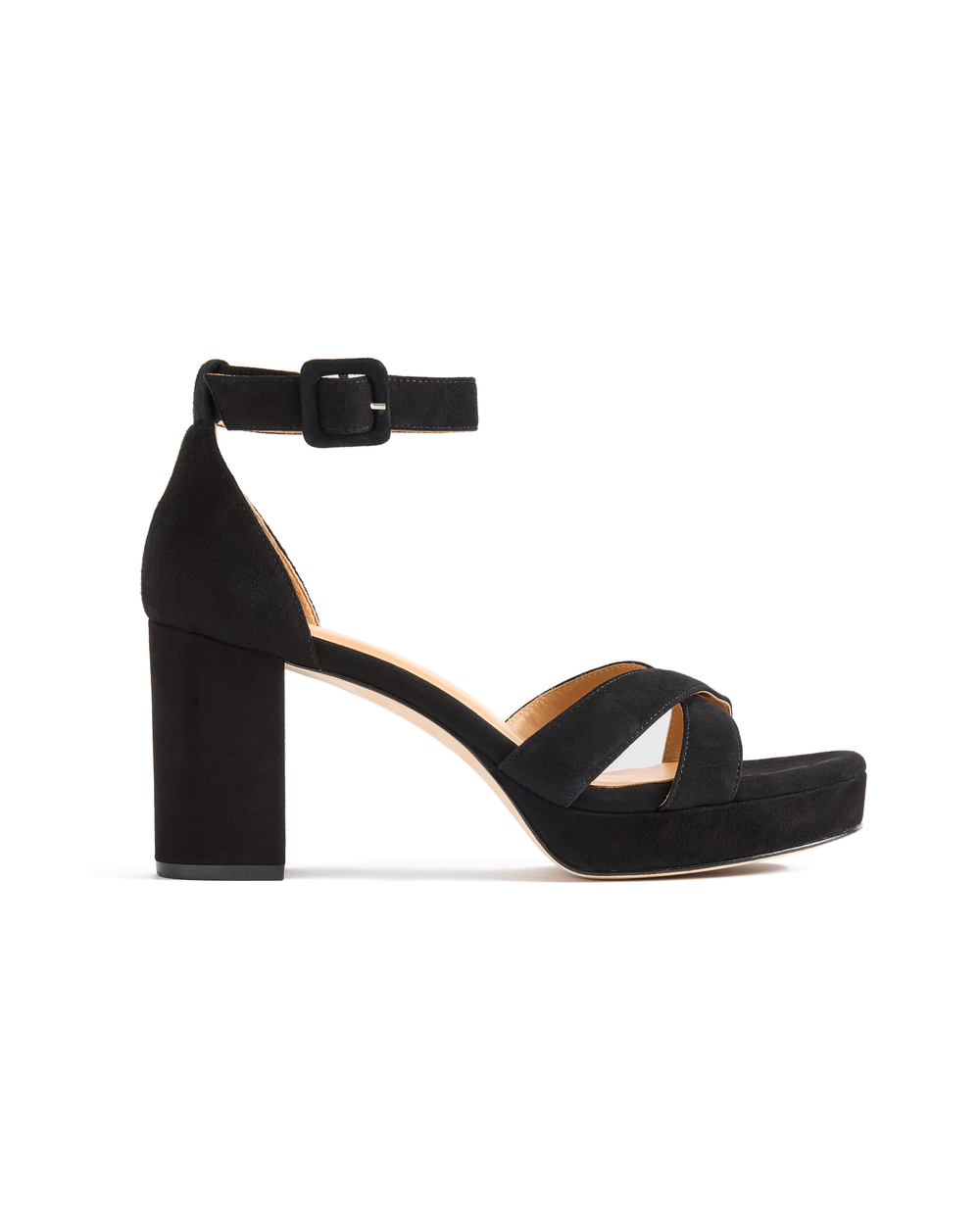 Italian Leather Crisscross Platform Sandal